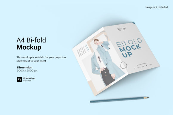 A4 Bifold Mockup for Professional Design Presentation