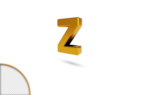 Alphabet 3D Rendering: A Practical Analysis of the Golden Metallic Z Template
