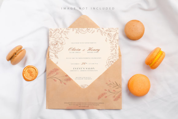 Colorful Macarons and Mockup Letter for Designers