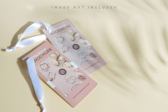 Elevate Your Brand with White Mockup Brochures with Ribbons