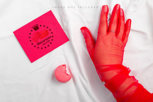 Hand in Vintage Gloves and Mockup Letter