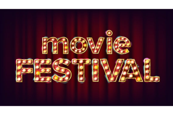 Movie Festival Sign Vector. Vintage: A Cinematic Design Asset