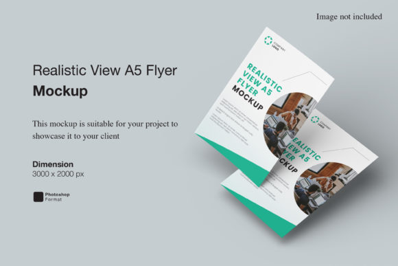 Realistic View A5 Flyer Mockup for Professional Displays