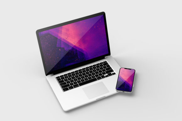 Stylistic Realistic Laptop and Smartphon: The Ultimate Tool for Professional Design Showcases