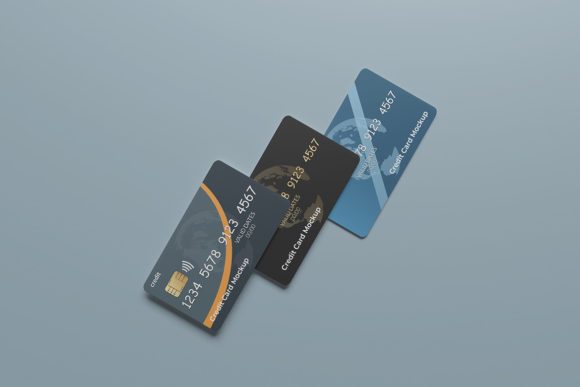 Three Variant Credit Card Mockup for Professional Designers