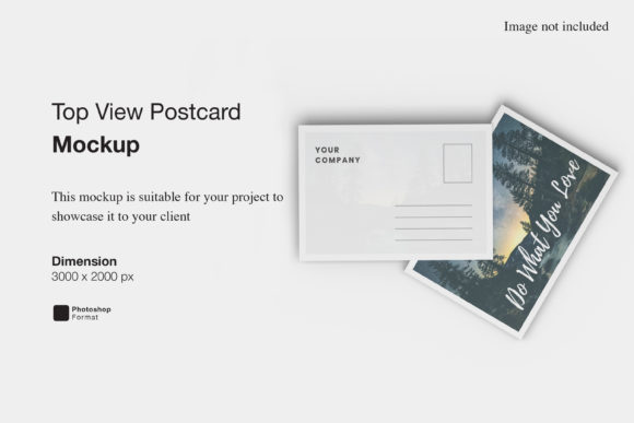 Top View Postcard Mockup for Professional Design