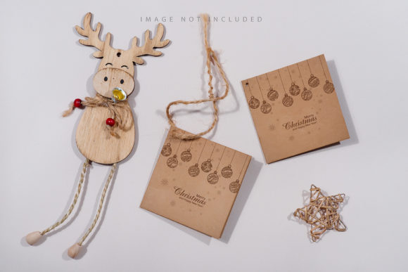 Two Labels Mockup with Christmas Deer